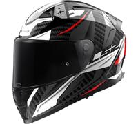 LS2, Casco Moto Integral VECTOR II CARBON SAVAGE White Red Grey, L
