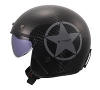 LS2 OF601 Bob II Carbon Star Casco abierto, gris, tamaño XL para Hombres