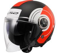 LS2, Casco Moto Jet CLASSY DISKO Black Red White, XXL