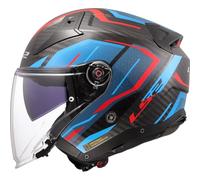 LS2, Casco Moto Jet INFINITY II CARBON URUS Gloss Blue Red, M