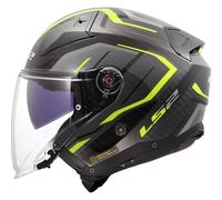 LS2 OF603 Infinity II Carbon Urus Casco Jet, carbono-amarillo, tamaño L para Hombres
