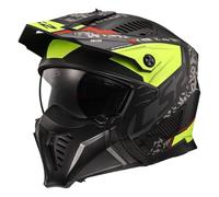 LS2, Casco Moto Jet/Modular Drifter DEVOR Matt Black H-V Yellow, XS