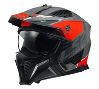 LS2, Casco Moto Jet/Modular DRIFTER DEVOR Matt Silver Titanium Red, XS