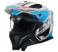 LS2 OF606 Drifter Devor Casco de trial, blanco-azul, tamaño 2XL para Hombres