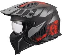 LS2, Casco Moto Jet/Modular DRIFTER GAS Grey Red, XS
