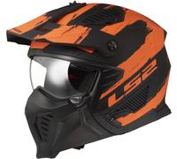 LS2, Casco Moto Jet/Modular DRIFTER MUD Matt Black Orange, XL