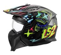 LS2, Casco Moto Jet Modular DRIFTER RAYZ Gloss Black Blue, XS