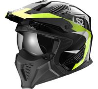 LS2, Casco Moto Jet/Modular DRIFTER TRIALITY Gloss Black H-V Yellow, M
