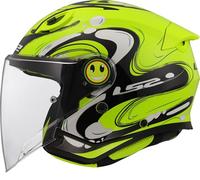 LS2, Casco Moto Jet para Niños FUNNY II GLUP Gloss H-V Yellow, L