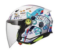 LS2, Casco Moto Jet para Niños FUNNY II NEXT LEVEL White, L