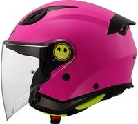 LS2, Casco Moto Jet para Niños FUNNY II SOLID Gloss Pink, M
