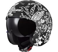 LS2, Casco Moto Jet SPITFIRE II TRIBAL Matt Black White, XXL