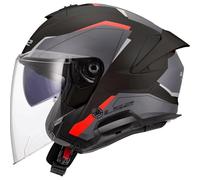 LS2 OF618 Verso II Air, casco abierto 3XL male Negro/Gris/Rojo