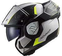 LS2, Casco Moto Modular ADVANT Codex Blanco Negro, XL