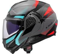 LS2, Casco Moto Modular ADVANT II TRIPLE Nardo Grey Blue Red, M