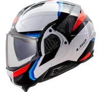 LS2, Casco Moto Modular ADVANT II TRIPLE White Blue Red, S