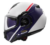 LS2, Casco Moto Modular ADVANT SWIPE Gloss White Blue, L