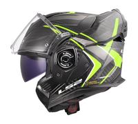 LS2, Casco Moto Modular ADVANT X CARBON FUTURE II Gloss H-V Yellow, XS | Antiempañamiento