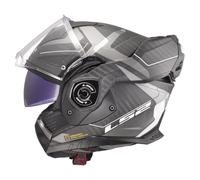 LS2, Casco Moto Modular ADVANT X CARBON HORIZON Matt Silver Grey, M