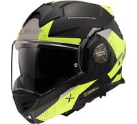 LS2, Casco Moto Modular ADVANT X Oblivion Matt Black H-V Yellow