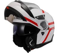 LS2 FF908 Strobe II Autox Casco, blanco-rojo, tamaño XS para Hombres