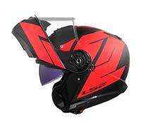 LS2 FF908 Strobe II Code, casco abatible S male Mate Negro/Rojo