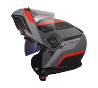 LS2 Helmets Casco de moto modular STROBE II MONZA Negro Gris Rojo XXL