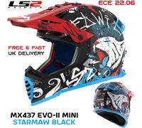 LS2 Casco motocross para Niños MX437 STARMAW Todoterreno Kart Quad de carreras