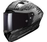 LS2 Casco Thunder Carbon GP Aero Polar FF805 Mat Zwart | Helder Vizier | Doble anillo | Carbono | Adecuado para ciclomotores/maxi-scooter/motocicleta/ciclomotores de conmutación