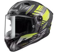 LS2 FF805 Thunder Volt Carbon Casco, negro-amarillo, tamaño 2XL para Hombres