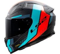 LS2 Cascos FF811 Vector II Carbon Grid Matt Red / Cyan 3XL