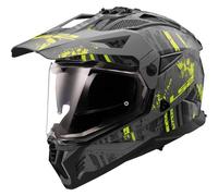 LS2 Cascos MX702 Pioneer II Crazy Matt Black / Grey / H-V Yellow XL