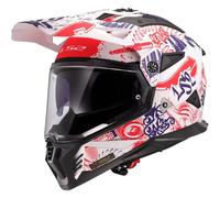 LS2 Cascos MX702 Pioneer II Fantasy Matt White / Red / Blue 3XL