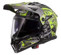 LS2 MX702 Pioneer II Rangi Casco de motocross, gris-amarillo, tamaño XS para Hombres