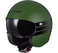 LS2 OF599 Spitfire II Retro, casco jet L male Mate Verde Oscuro/Negro
