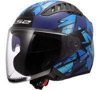 LS2 OF600 Copter II Kanji Casco Jet, azul, tamaño M para Hombres