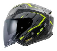 LS2 OF603 Infinity II Carbon Urus Casco Jet, carbono-amarillo, tamaño M para Hombres