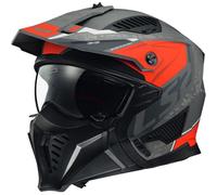 LS2 Cascos OF606 Drifter Devor Matt Silver / Titanium / Red XXL