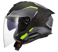 LS2 OF618 Verso II Air, casco abierto XL male Mate Negro/Gris/Amarillo Neón