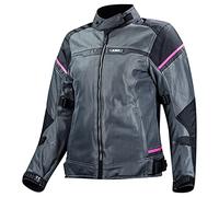 LS2 Chaqueta Riva para mujer (negro/gris oscuro/rosa - grande)