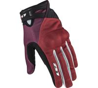 LS2 Dart II Guantes de motociclismo para mujer, gris-rojo, tamaño L