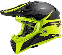 LS2 Fast EVO Roar Casco de Moto, Hombre, Negro Mate Amarillo, XS