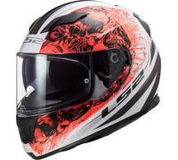 LS2 FF320 Stream Evo Throne Casco, blanco/naranja, Talla XXL (63/64)