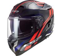 LS2 FF327 Challenger Propeller Casco, negro/rojo/azul, Talla XS (53/54)