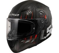 LS2 FF353 Rapid II Claw Casco, negro-blanco-rojo, tamaño L para Hombres