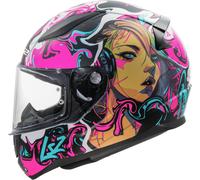 LS2 FF353 Rapid II Cyberg Casco, rosa-verde-azul, tamaño XL