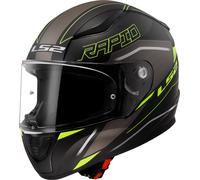 LS2 FF353 Rapid II Rokku Casco, negro-gris-amarillo, tamaño S para Hombres