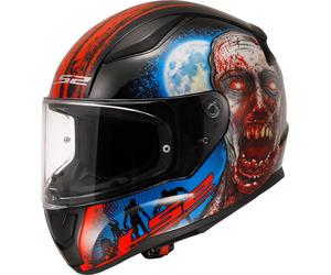 LS2 FF353 Rapid II Zombie Casco, negro-rojo-azul, tamaño M para Hombres