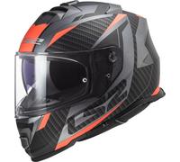 LS2 FF800 Storm II Racer Casco, gris-naranja, tamaño 2XL para Hombres