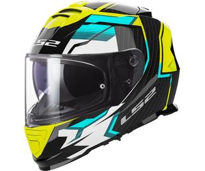 LS2 FF800 Storm II Tracker Casco, negro/amarillo neón, Talla XS (53/54)